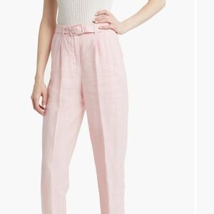 And & other stories Light Pink Linen Pants belted size 10